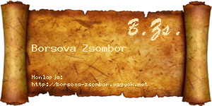 Borsova Zsombor névjegykártya